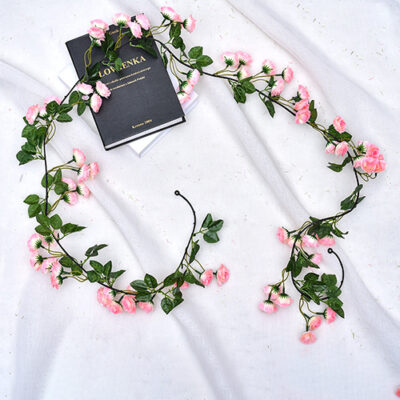 69 head rose vine string -pink