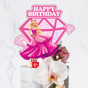 Barbie party happy birthday cake topper acrylic 12x11cm, Auckland NZ