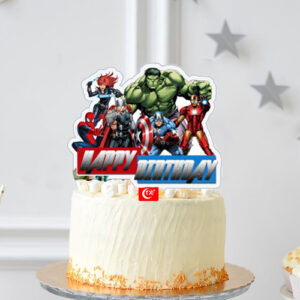 Superhero Happy Birthday cake topper 13x12cm acrylic, Auckland NZ