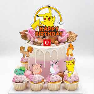 Pokémon party Happy Birthday cake topper set B 7 pieces, Auckland NZ