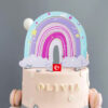 Giant rainbow birthday cake topper acrylic 13x11cm, Auckland NZ