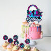 tiktok theme happy birthday cake topper TikTok theme Happy Birthday cake topper 9x9cm acrylic, Auckland NZ