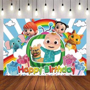 Cocomelon birthday party backdrop 150x100cm photography background, Auckland NZ