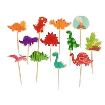 Dinosaur cake topper 24pcs Dinosaur cupcake toppers 24 pieces 12 designs, Auckland NZ
