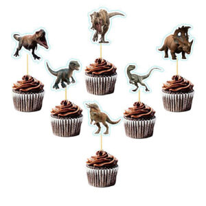 Jurassic World cupcake topper picks 24 pieces 6 designs, Auckland NZ
