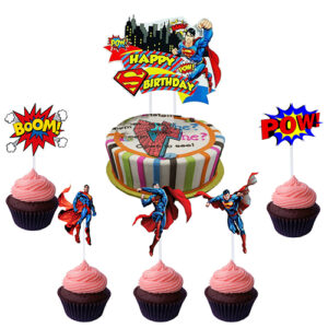 Superman birthday cupcake toppers 6 pieces, Auckland NZ