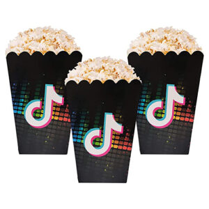 TikTok birthday party paper popcorn boxes 6 pieces, Auckland NZ