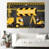 Under construction Happy Birthday wall background 120x80cm decoration B, Auckland NZ