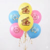 Donut party balloon package 6 pieces 12 inch yellow pink blue, Auckland NZ