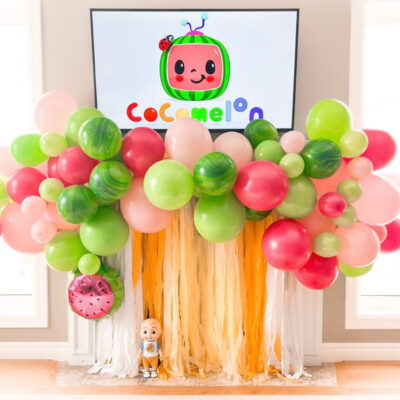 Cocomelon DIY balloon garland kit, party decoration Auckland NZ