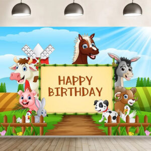 Happy farm animals wall background decoration 150x100cm, Auckland NZ