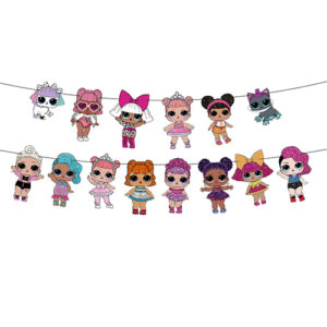 LOL Surprise birthday banner cardstock ribbon, Auckland NZ