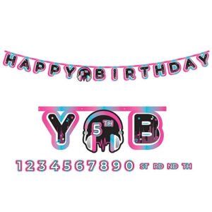 TikTok Happy Birthday add-an-age banner 3.2m x 22cm, Auckland NZ