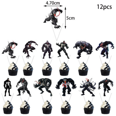 Venom party cake toppers