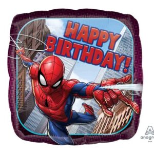 Spiderman Happy Birthday foil balloon 45cm helium quality, Auckland NZ
