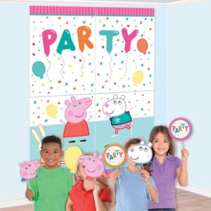 Peppa Pig Confetti Party scene setter and photo props, Auckland NZ