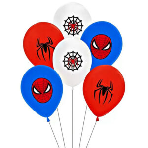 Spiderman theme balloon package blue red white 6 pieces 12 inch, Auckland NZ