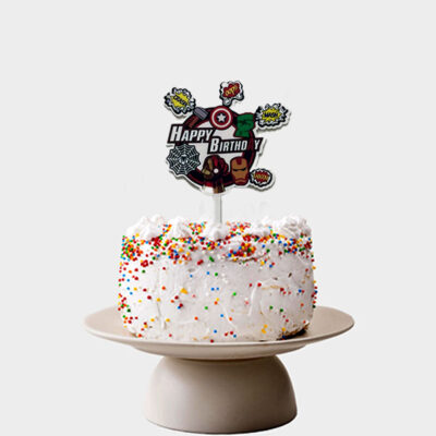 Superhero birthday cake topper 15x10cm plastic, Auckland NZ