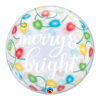 Merry and Bright Lights Christmas single bubble balloon 56cm, Auckland NZ