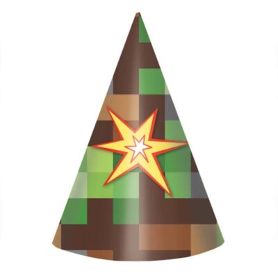 minecraft Cardboard Cone Hats Minecraft TNT party cardboard cone hats 8 pieces, Auckland NZ