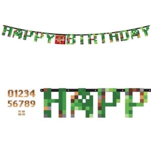 Minecraft jumbo add-an-age letter banner, Auckland NZ
