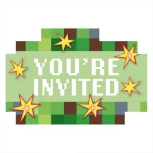 Minecraft party postcard invitations 8 pieces, Auckland NZ