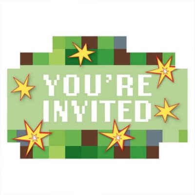 Minecraft party postcard invitations 8 pieces, Auckland NZ