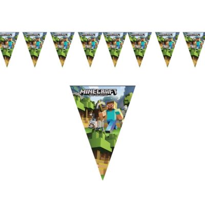 Minecraft party triangle flag banner 10 pieces, Auckland NZ