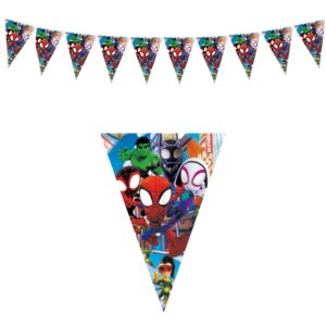 Spiderman theme triangle flag banner 28.5x20cm 10 pieces, Auckland NZ