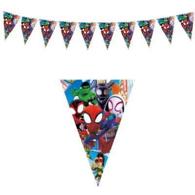 Spiderman theme triangle flag banner 28.5x20cm 10 pieces, Auckland NZ