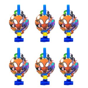 Spiderman theme birthday party blowouts 12x7cm 6 pieces, Auckland NZ