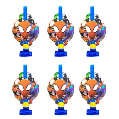 Spiderman theme birthday party blowouts 12x7cm 6 pieces, Auckland NZ