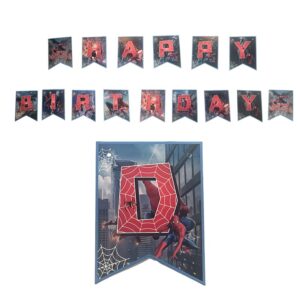 Spiderman birthday theme Happy Birthday banner 15 pieces 13x17cm, Auckland NZ