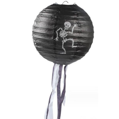 Black Halloween Paper Lantern Skeleton Halloween skeleton black paper lantern, party decoration Auckland NZ