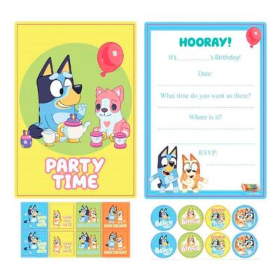 Bluey Postcard Invitations 8 Pack Bluey postcard invitations 8 pieces, party supplies Auckland NZ
