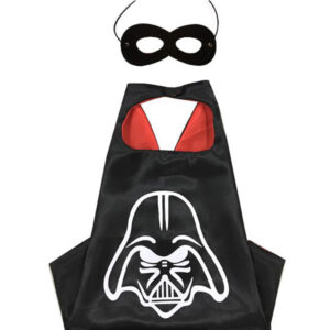 Black Darth Vader costume cape with matching character mask