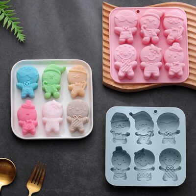 Gingerbread man silicone candy mould 14.9x14.9cm random colour, Auckland NZ