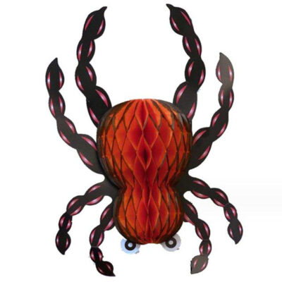 Halloween red paper spider decoration, party Auckland NZ