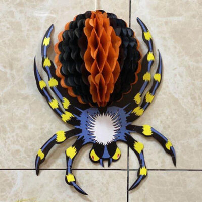 Halloween Spider decoration Halloween black orange paper spider decoration, party Auckland NZ