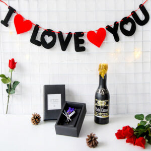 I Love You Valentine banner 3m non-woven cloth letters 10cm, Auckland NZ