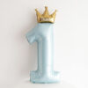 Jumbo Crown Blue Number 1 Foil balloon Jumbo crown 1st birthday number 1 foil balloon 40 inch baby pink, Auckland NZ