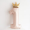 Jumbo Crown Pink Number 1 Foil balloon Baby pink crown number 1 foil balloon with gold Princess crown