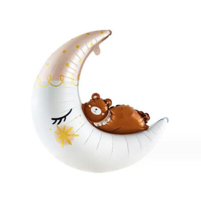 Sleeping moon and little bear foil balloon 86x76cm, Auckland NZ