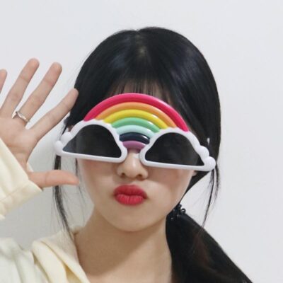Rainbow party birthday glasses 16x10cm, Auckland NZ