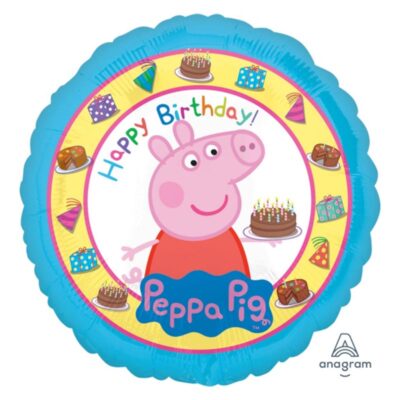 Peppa Pig Happy Birthday foil balloon 45cm helium quality, Auckland NZ