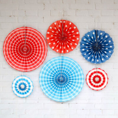 6pcs Fiesta Paper Fan