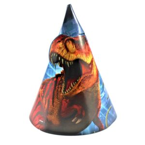 Jurassic World cone party hats 8 pieces 16cm cardboard, Auckland NZ