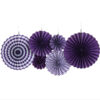 6pcs Purple Paper Fan 6 piece purple paper fan party decoration pack, Auckland NZ