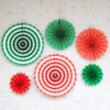 Christmas decoration 6pcs Paper Fan 6 piece Christmas paper fan party decoration pack, Auckland NZ