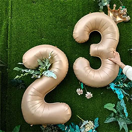Giant Caramel Cream Foil Number Balloons 100cm NZ